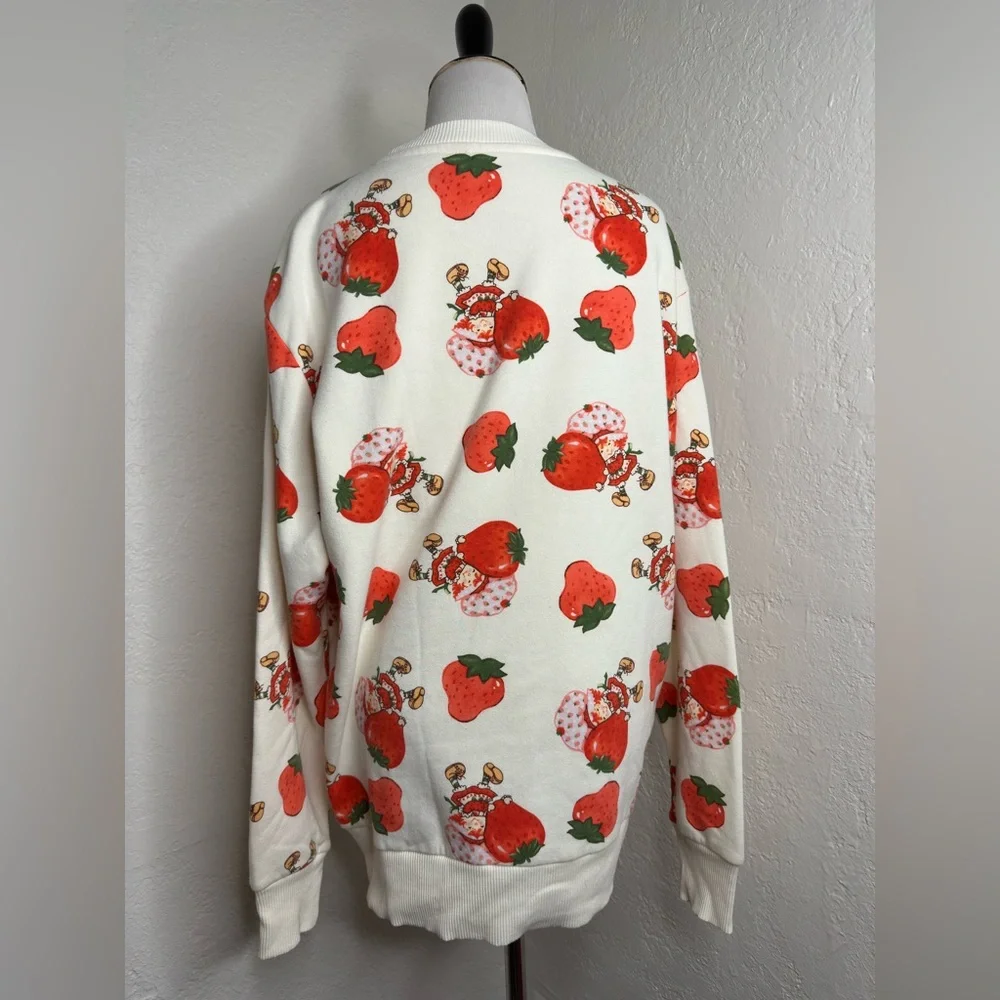 Strawberry Shortcake Ivory Retro Pullover Sweatshirt S/M - Picture 6 of 9